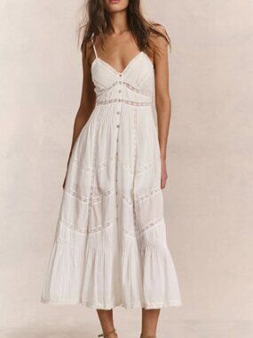 LoveShackFancy Esilda Heritage Cotton Midi Dress $395